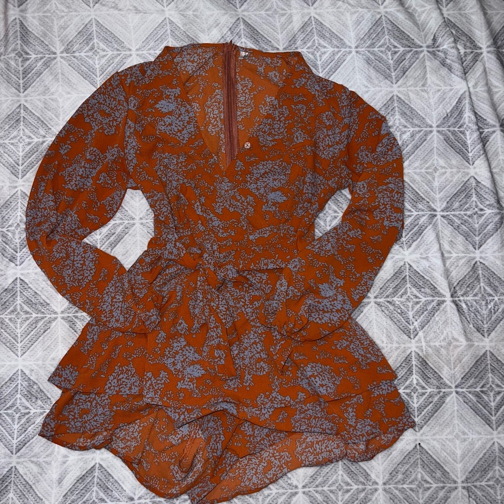 Orange Floral Dress